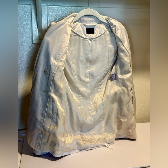 Oroton Belted Trench Jacket Womens XS Cream Double Breasted Coat - Picture 7 of 9